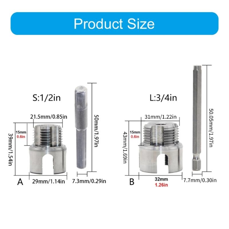 Pipes Threading Set 2 Standard Size Carbon Steel Cutter Hex Shank Compatibility Plumbing Maintenance Tool