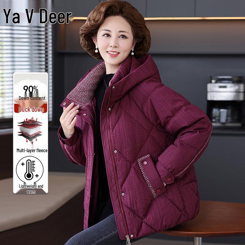 Yalu Women's 90% Duck Down Hooded Short Puffer Jacket