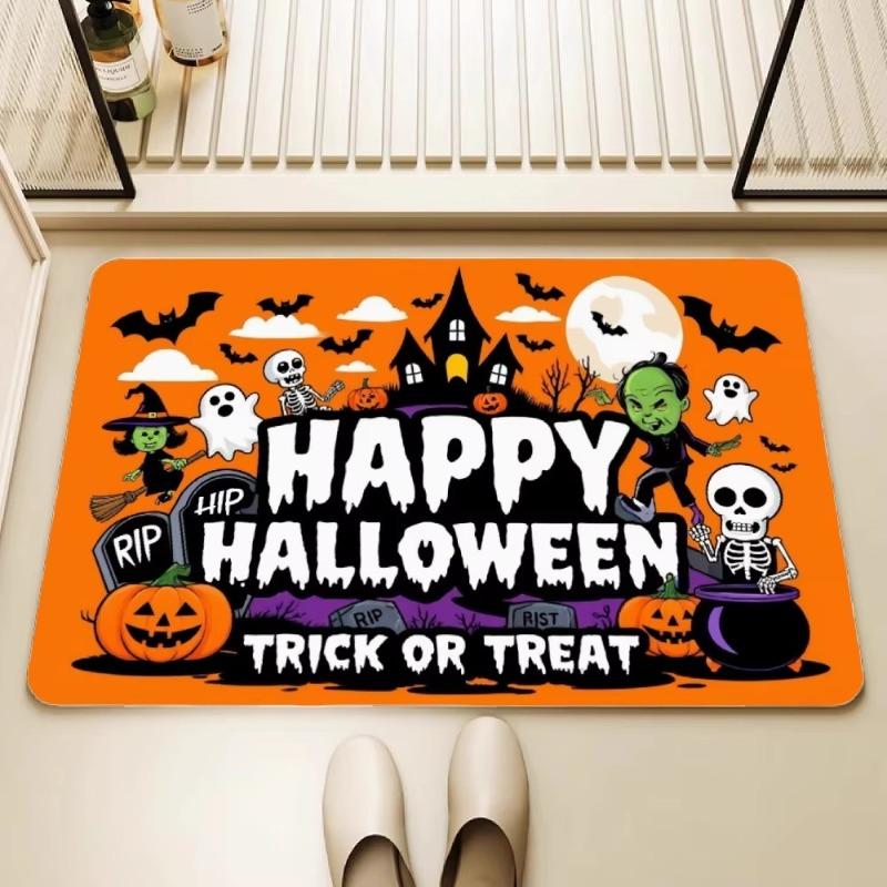 Halloween Cartoon Funny Carpet Home Decor, Soft and Absorbent, Floor Mat At The Entrance, Anti-Slip for The Bathroom