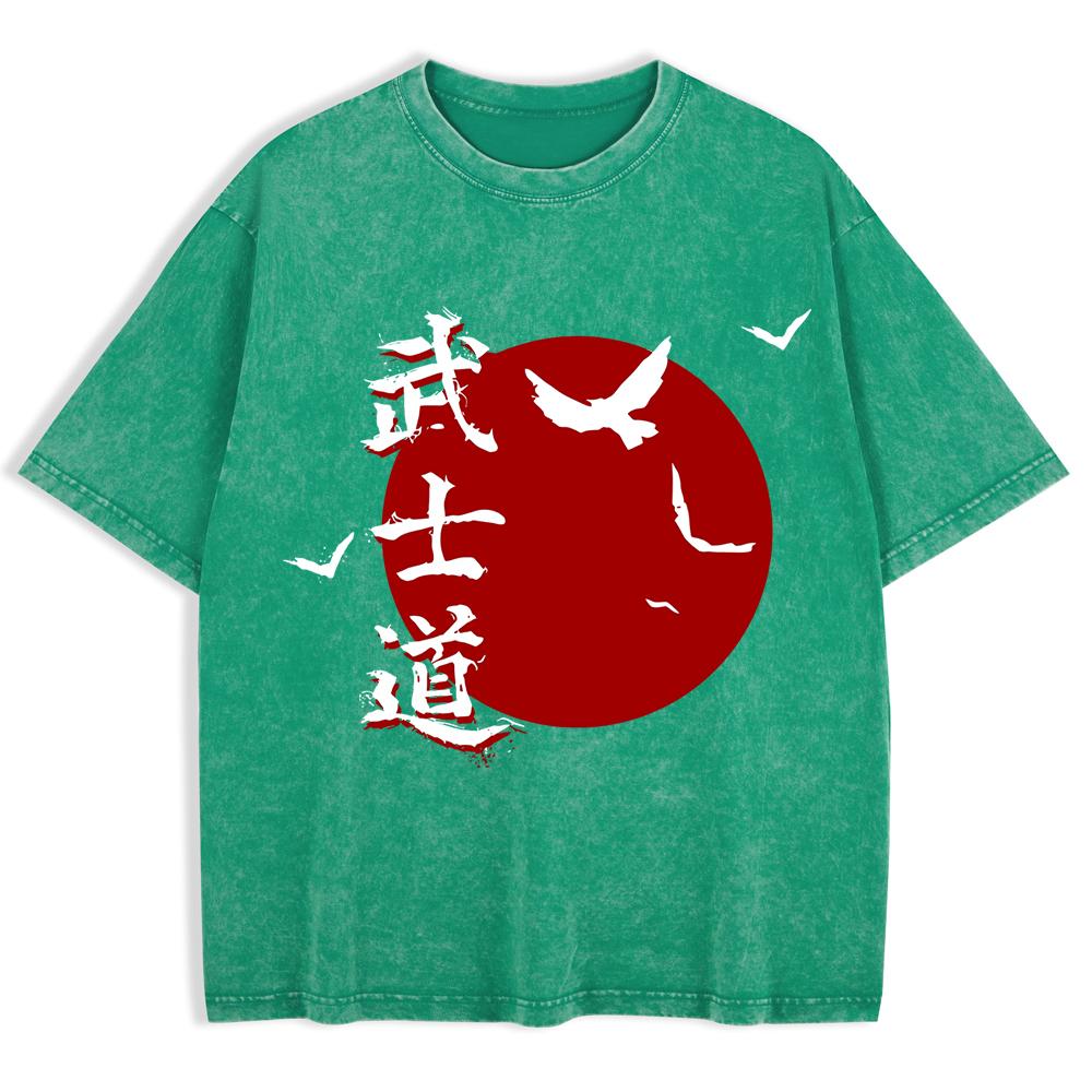 

Japan Bushido Harajuku Printed Washed T-Shirts Mens Cotton Short Sleeve Tops Street O-Neck Oversize T Shirts Clothes 2XL