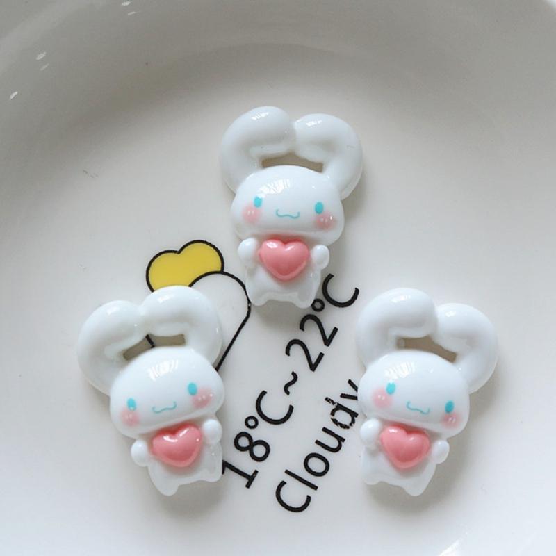 10 Pcs New Kawaii Cartoonear Dog Rabbit Game Nime Characters Resin Scrapbook Diy Jewelry Children Gift Hairpin Accessories A1