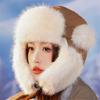 Keep Warm Winter Bomber Hat Fluffy Earflap Bonnet Trendy Lei Feng Cap  for Women