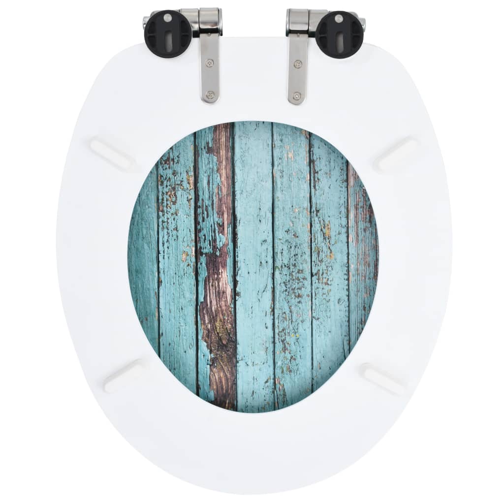 Toilet Seats Wc Toilet Seat With Soft Close Lid Mdf Old Wood Design