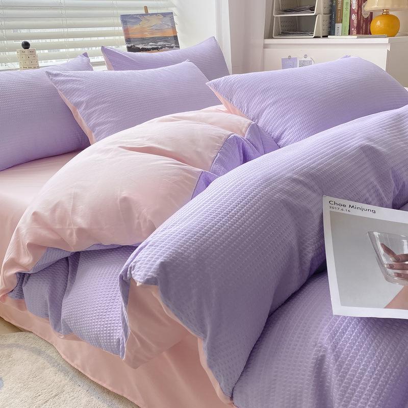 2025 All-Season Home Textile Bedding Set: Bed Sheet, Duvet Cover, Quilt Cover for Student Dorms - 3-Piece Set
