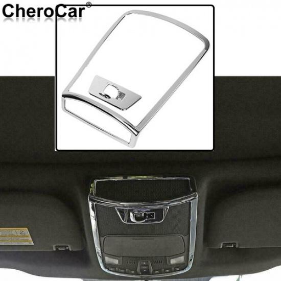 Chrome Front Roof Reading Light Lamp Frame Trim Cover Bezel For Ford F150 2015+