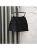 Women's Black Elastic Waist A-Line Cargo Mini Skirt - Slimming, Chic, Autumn Fashion