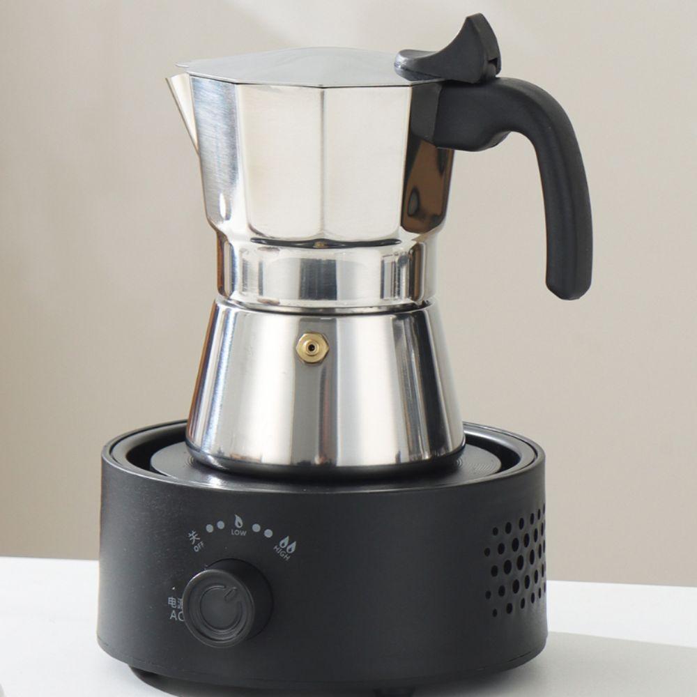 Stainless Steel Italian Mocha Kettle Shock-resistant Hand Brewing Coffee Pot  Stove