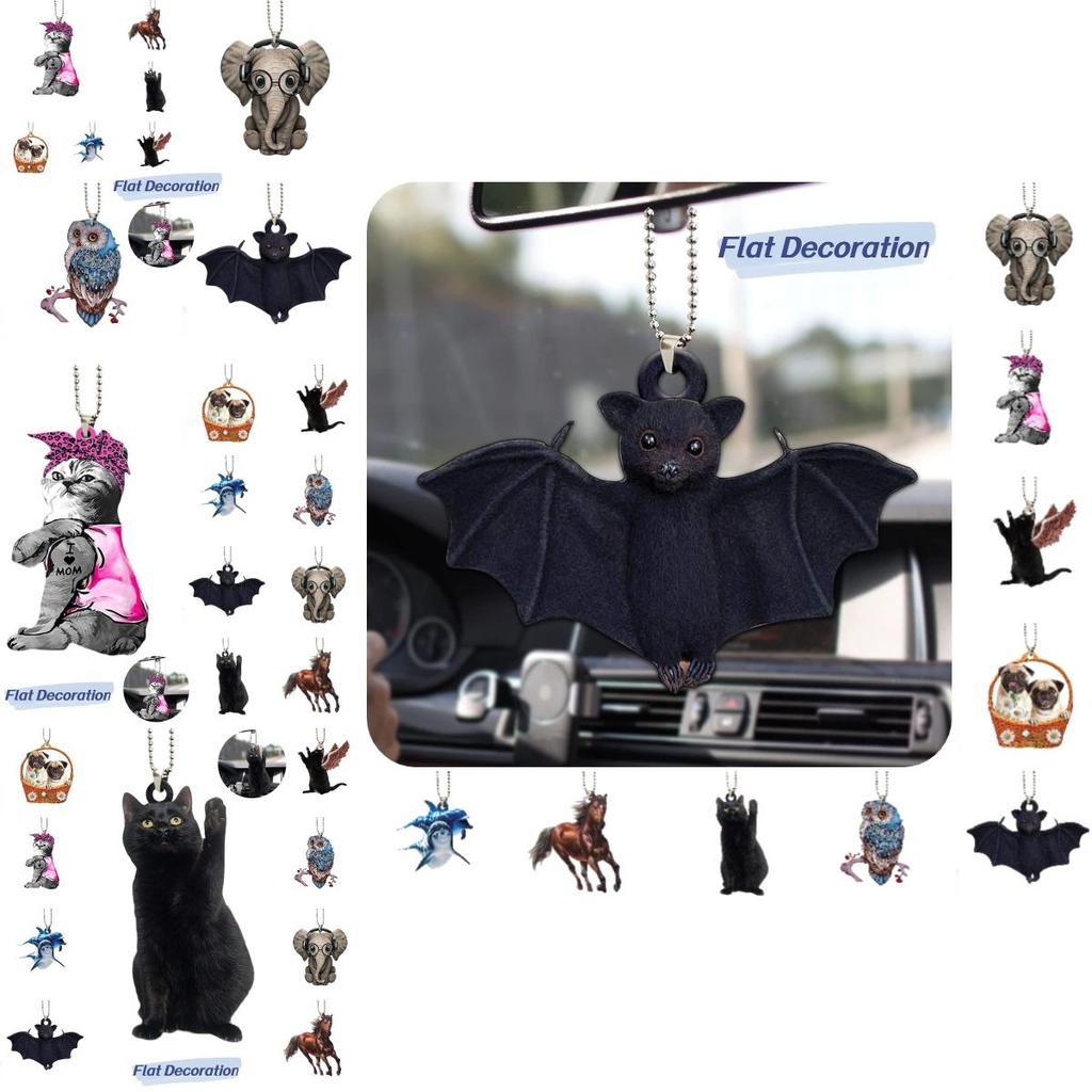 Creative Bat Black Cat Car Hanging Decoration Acrylic Cartoon Style Animal Shape