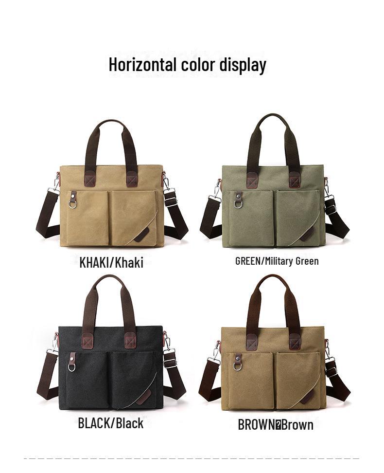 2024 Trendy Canvas Commuter Handbag - Large Capacity, Simple Shoulder & Messenger Bag