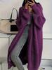 European and American Style Long Over-the-Knee Sweater Cardigan for Women, New Autumn/Winter Lazy Loose Thickened Knit Jacket for Women. Trendy