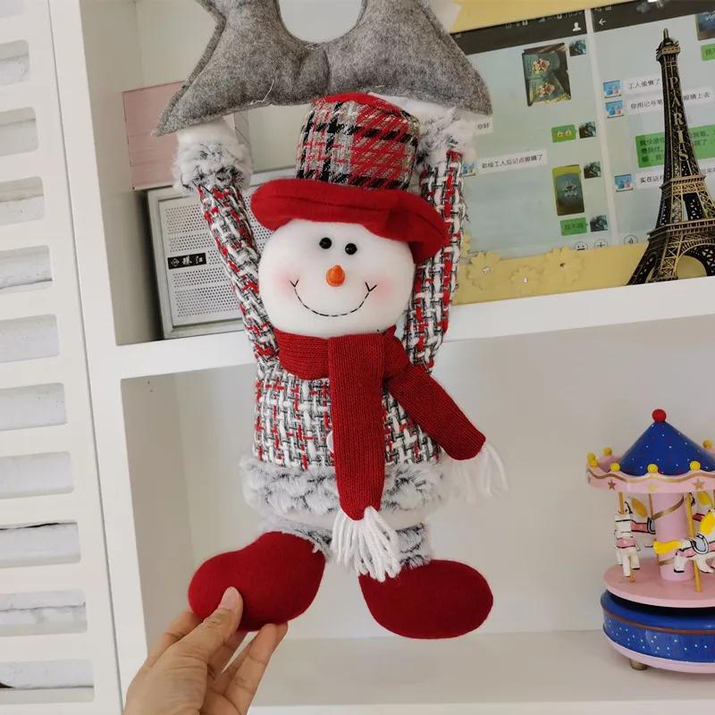 Santa Claus Snowman Door Hanging Decoration Pendant Showcase Hotel Christmas Figurine Decoration Festival Home Goods