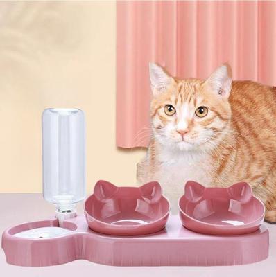 Pet Dog Cat Food Bowl Automatic Feeder 2 In 1 Eating Drinking Water Container Anti Slip Double Feeding Bowl for Cats Puppy