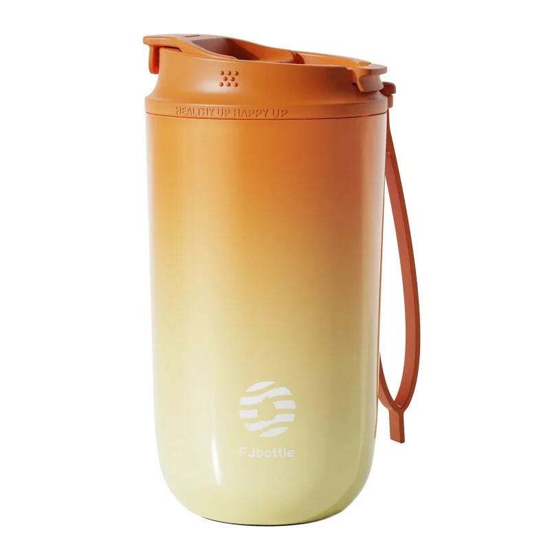 

Дорожная термокружка 450 мл из нержавеющей стали, герметичная бутылка-термос, чашка для чая, вакуумная фляга, портативная уличная термокружка с соломинкой 450ml оранжевый