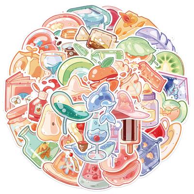 Stilvolle Laptop Aufkleber Dessert Obst Dekoration Selbst-adhesive Hand Konto Journal Album Cartoon