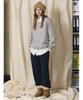 BETWEEN A AND B Raglan String Brushed Sweatshirt [Melange Gray]
