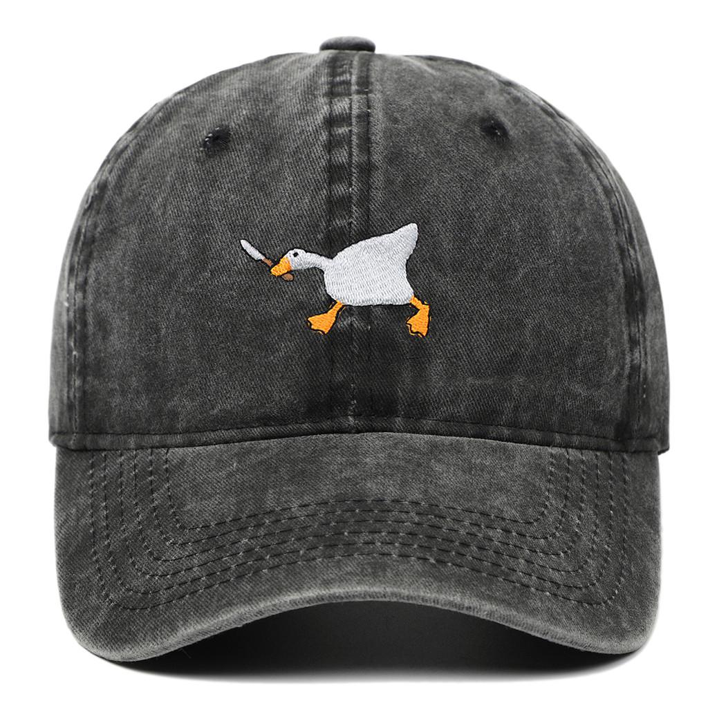 Casual Baseball Cap Unisex Embroidered Cotton Adjustable Sunshade For Outdoor Activities Black