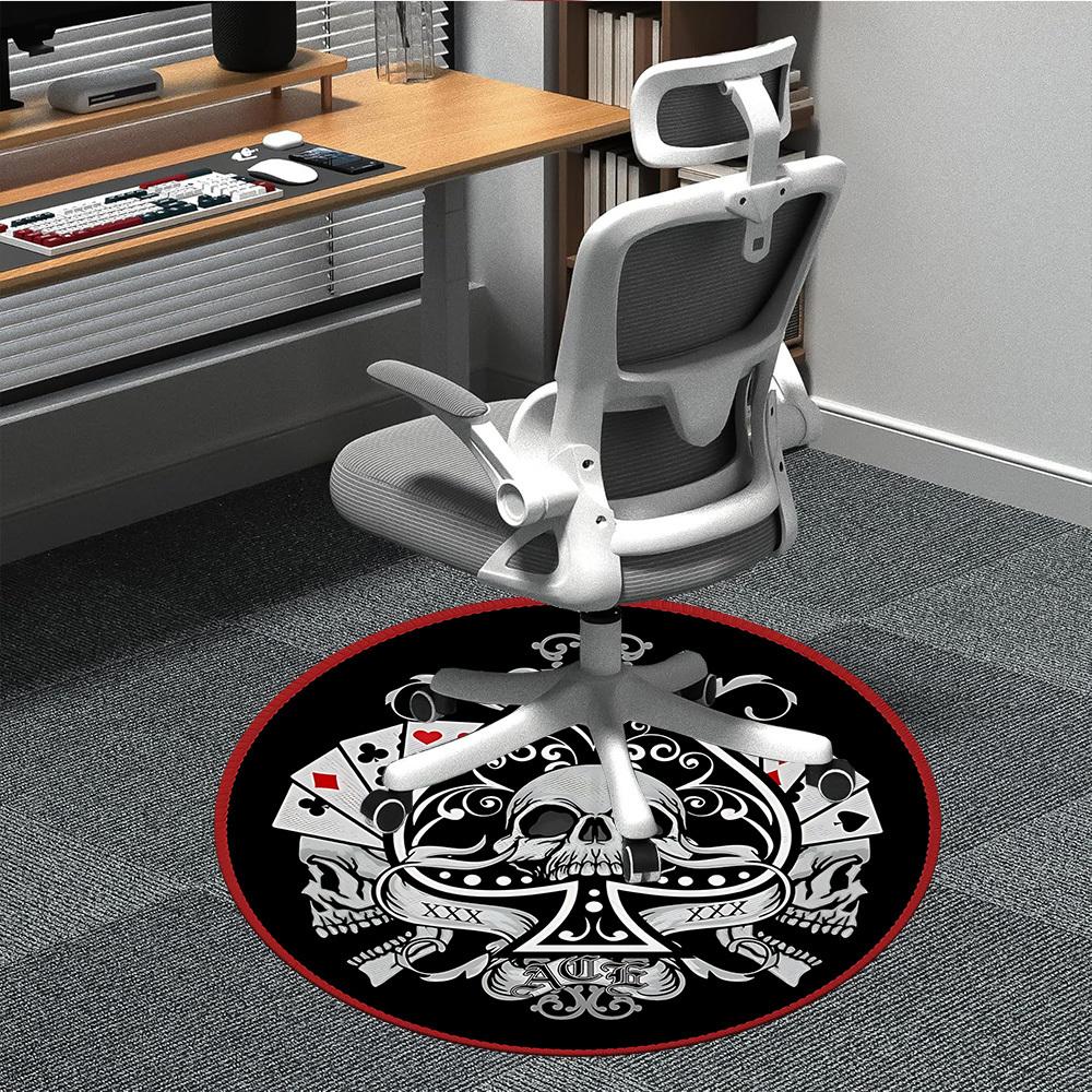

1pc Poker Skull Ace Chair Carpet for Office, , Non-slip carpet, Very suitable for offices, farmhouses,Outdoor carpet yy251120088 80cm by 80cm