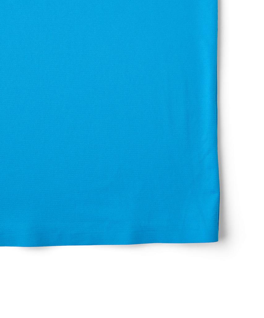 Hellinogseuweeo Zero Round Zip-Up Short Sleeve T-Shirt_Cyan Blue