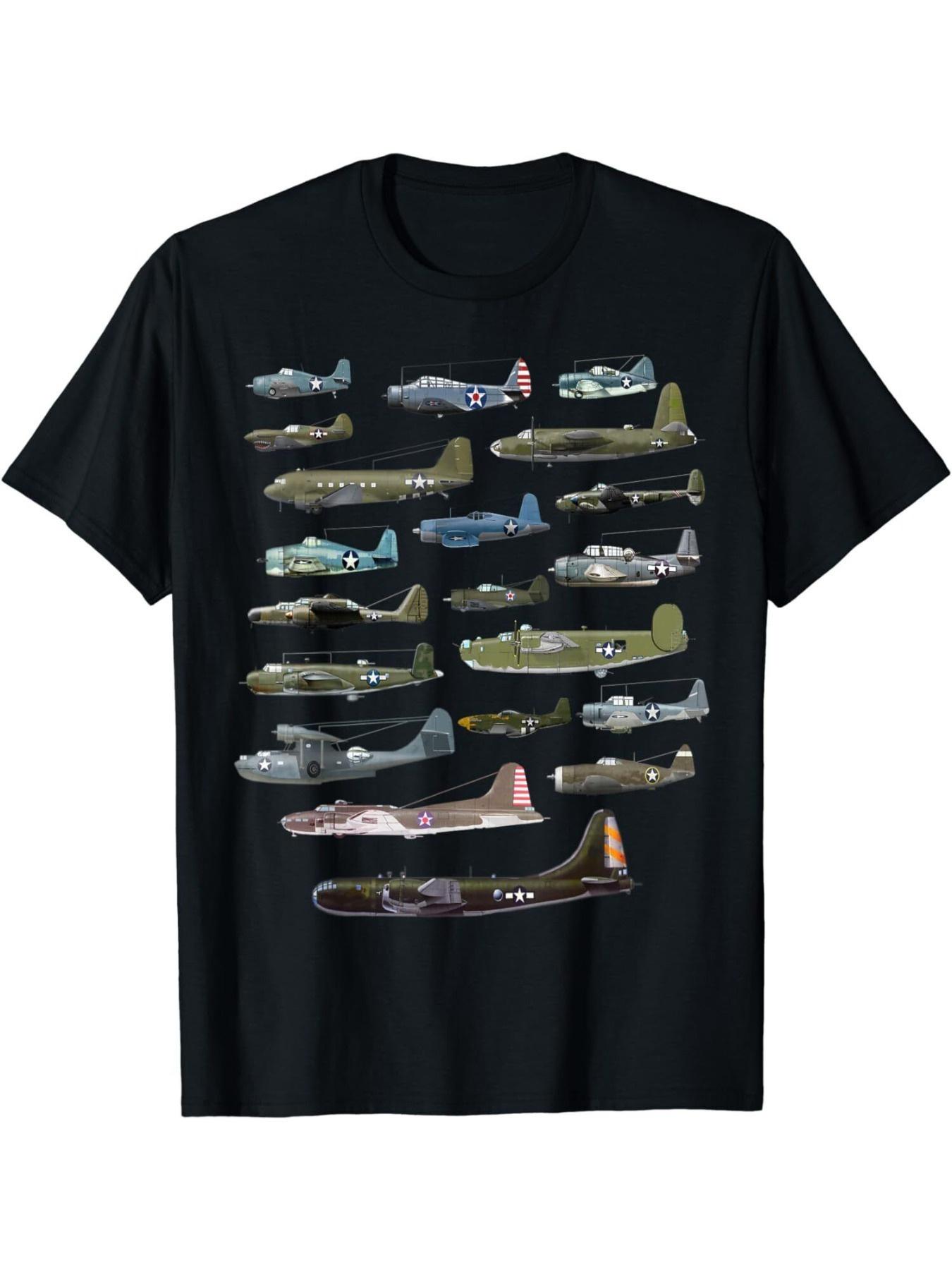 

WWII American Combat Aircraft Warbird Fighter TShirt 100 Cotton ONeck Short Sleeve Summer Casual Mens Tshirt Streetwear S
