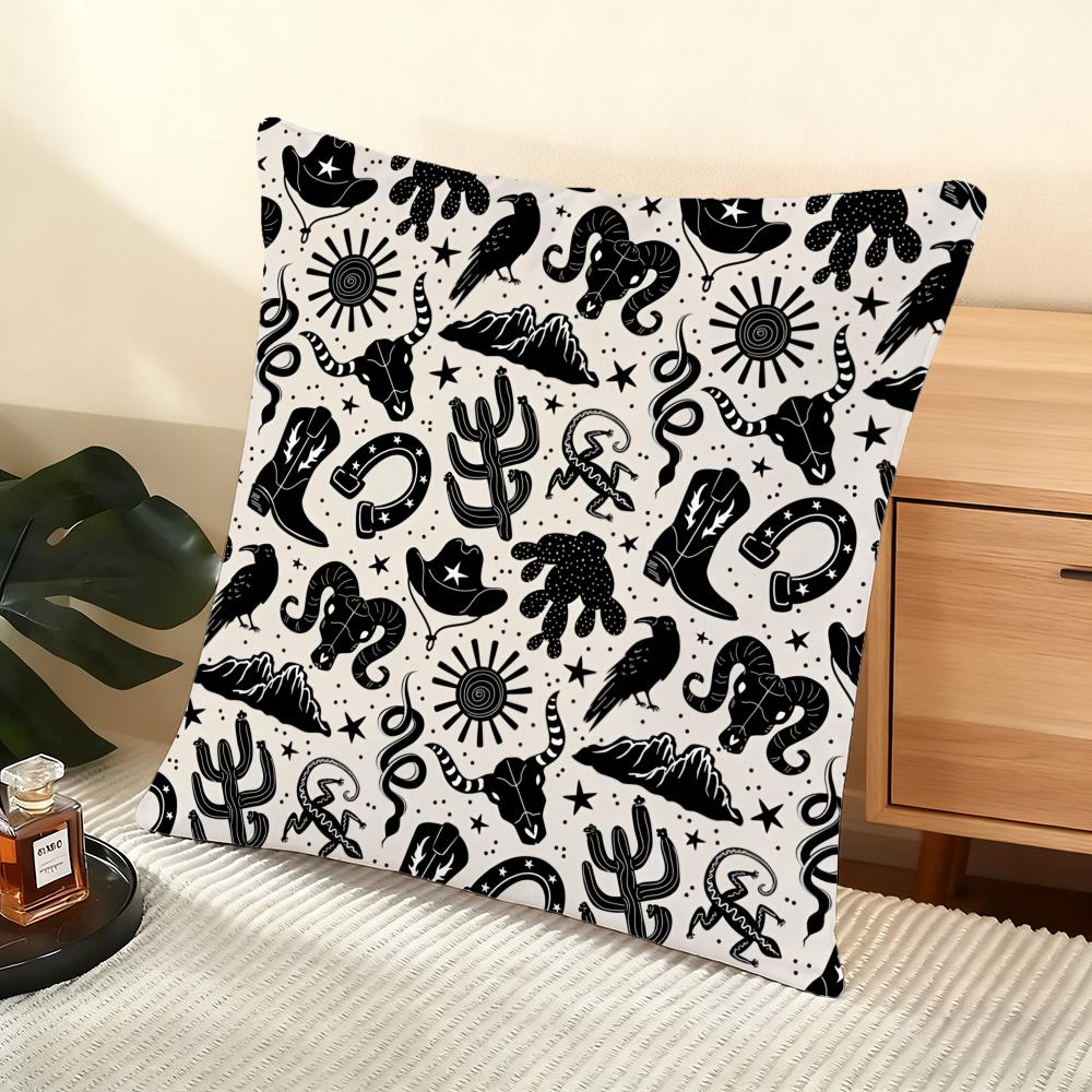 Cactus Pattern Cushion Cover Soft Short Plush Pillow Cover Smooth Cozy Texture Aesthetic Cushion Case Home Decor