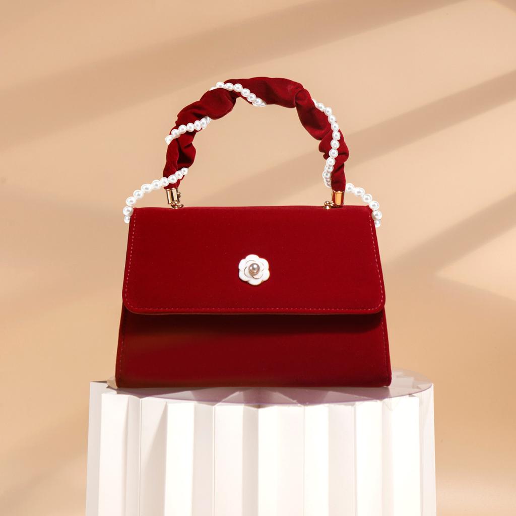 Women's bag 2024 new model red niche wedding bag New Year gift high-end crossbody handbag bridal bag
