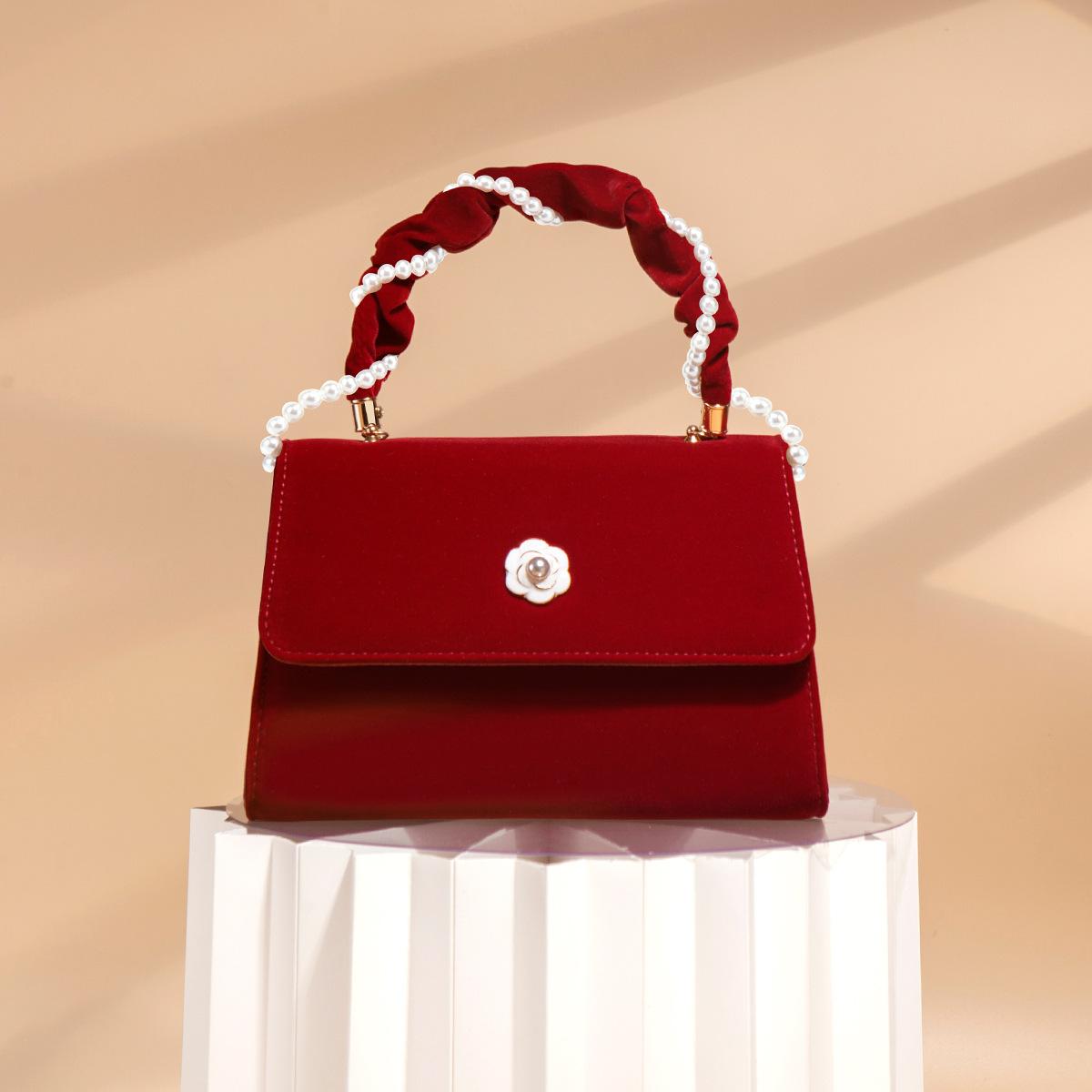 Women s bag 2024 new model red niche wedding bag New Year gift high-end crossbody handbag bridal bag красный