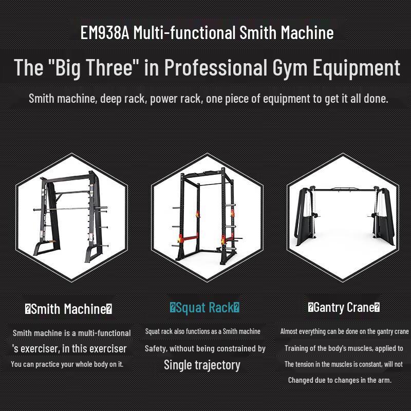 TEZEWA Smith Machine Power Rack All-in-One