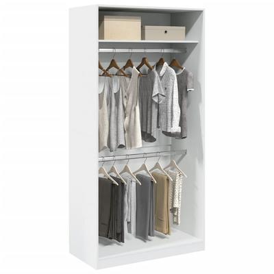 Vidaxl Wardrobe, White, 100X50X200 Cm, Wood-Based Material