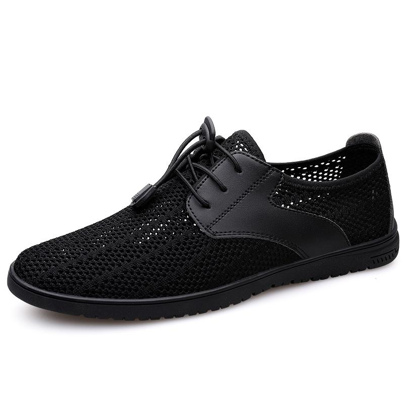 Italian Brand Breathable Mesh Casual Shoes Hollowed Out Lightweight Men's Work Shoes Trendy New Men's Business Shoes Versatile