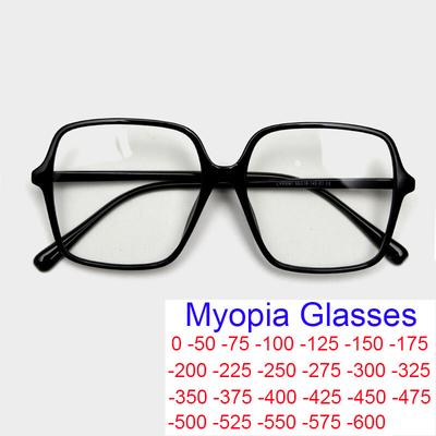 Neue großrahmige Brille für Kurzsichtigkeit, Blaulichtfilter, ultraleicht, für den Nahbereich, große schwarze Brille, TR90-Kunststoff, modische Computerbrille