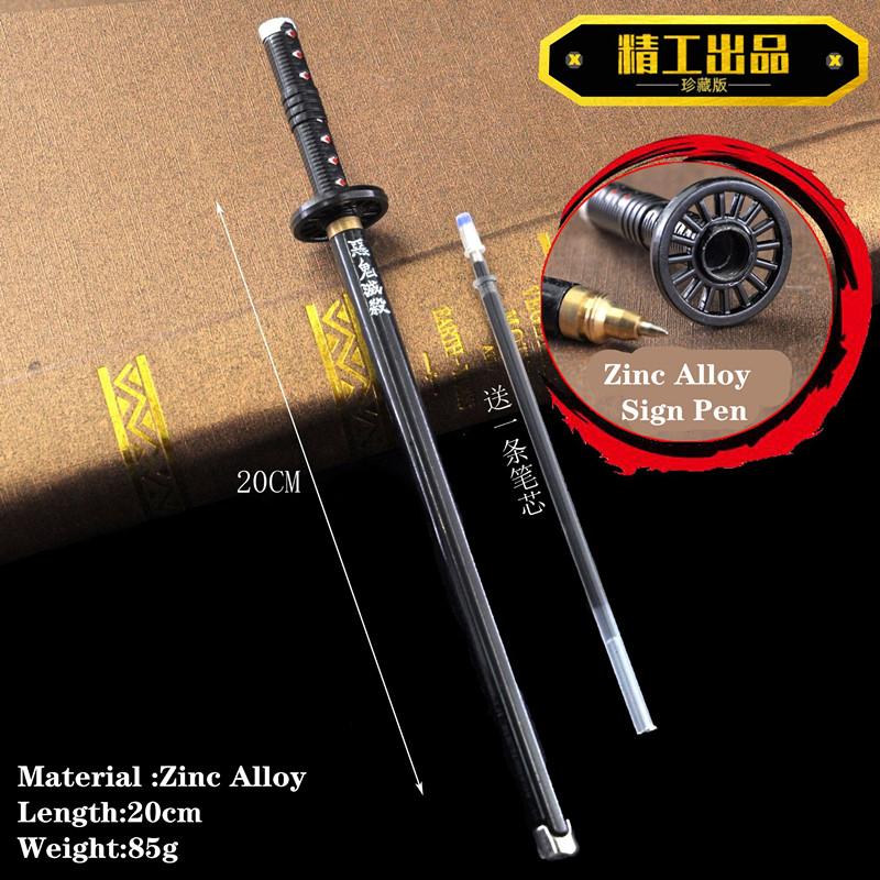 Anime Kimetsu No Yaiba Sword Model Gel Pen 0.5Mm Black Refill Cosplay Prop Kid Student Writing Pens Gift