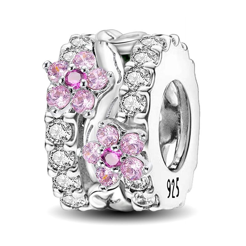 Copper Pink Flower Travelling Mum Sisters Tower Camera Charm Pendant For Bracelets Diy Women'S High Quality Jewelry