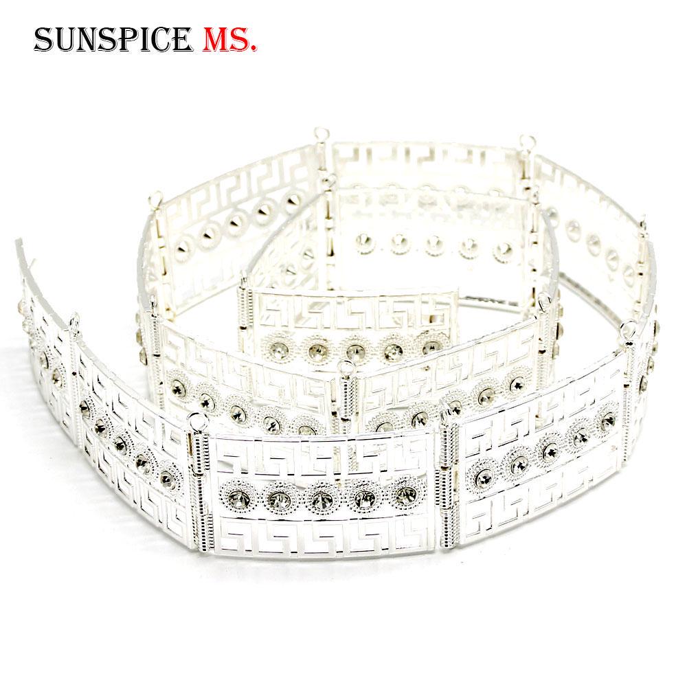 Gold Farbe Frauen Gürtel Taille Kette Gürtel Ethnische Hochzeit Schmuck Metall Kristall schmuck 2023