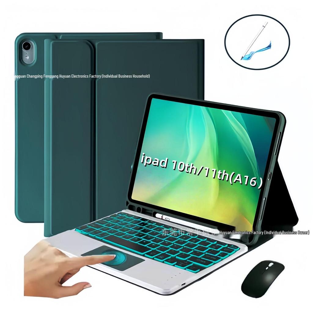 iPad 10th Gen Luminous Bluetooth Keyboard Case with Touchpad & Pen Slot