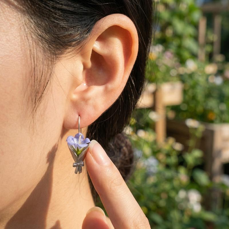 Elegantes Trendiges Bouquet-Verpackung Halskette Ohrringe Ringe Schlüsselbein Kann Eingesteckt Werden Blumen Schmuck Weibliche Schlüsselbein Kette Zubehör