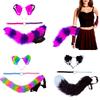 Katzen Kostüme Wolf Füchse Ohren Stirnband Katzen Schwanz Herz Choker für Weihnachten Halloween Cosplay Party Kostüm Zubehör