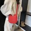 2025 New Fashion Macaron Plush Oval Cute Small Crossbody Shoulder Backpack Women Ins New
