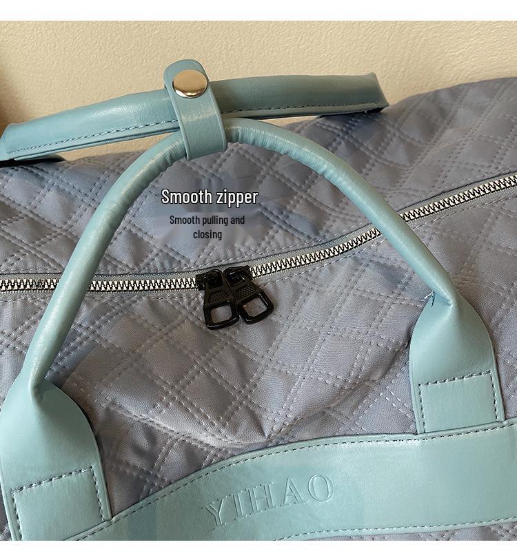 Stylish Plaid Gym Bag with Shoe Compartment: Large Capacity & Dry/Wet Separation for Business Travel