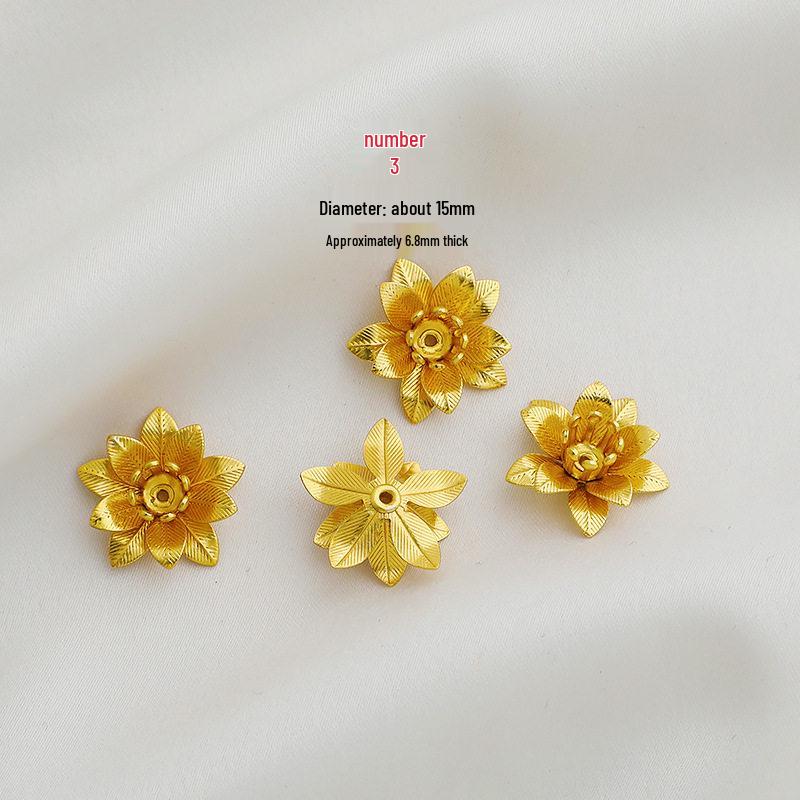 Vergoldete Lotusknospe Haarnadel - Antiker Stil Mehrschichtige Staubgefäße Blume Haaraccessoire