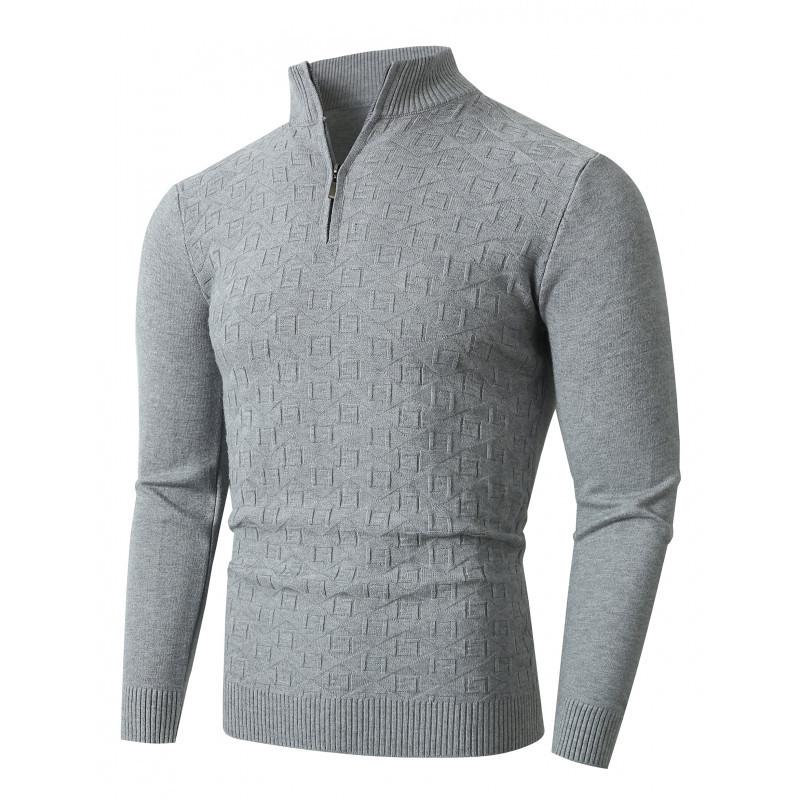 Men's Knitted Sweater Autumn New Men's Half Zipper Fashion Trend Fashion Knitted Sweater