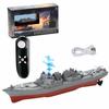 2.4G Remote Control Boat Waterproof High-Speed Simulation Ship Warship Model Rechargeable Mini Battleship Toy Gift for Boys Kids (Style A)