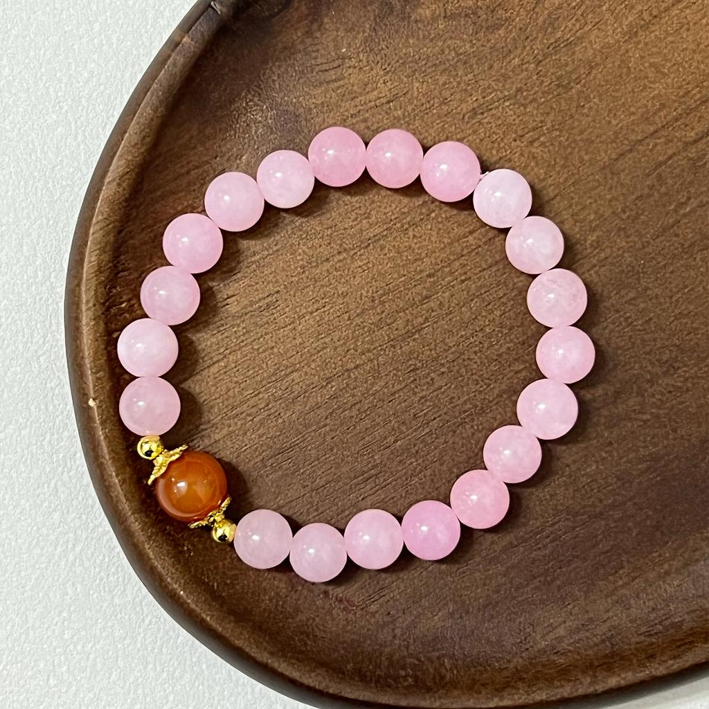 Beaded Bracelet for Women Handmade 8mm Round Beads Elastic Bangle Natural Stone Stretch Bracelets DIY Jewelry Gifts