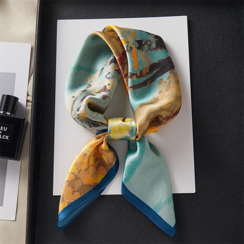Mulberry silk scarf women s square scarf 70cm spring and summer versatile mulberry silk scarf spring and autumn neck protection small scarf 68*68cm