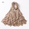 % rayon pleated solid color human cotton two-end beard bag headscarf female, new breathable soft scarf