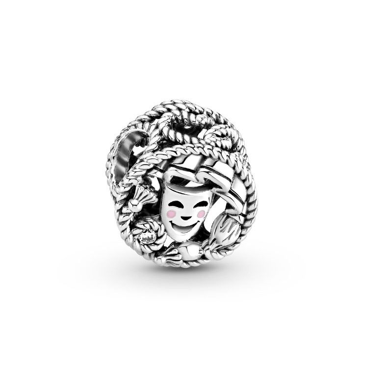 Pandora Smiley And Crying Face Drama Mask Charm Unisex Charms 799331C01 925 Sterling Silver