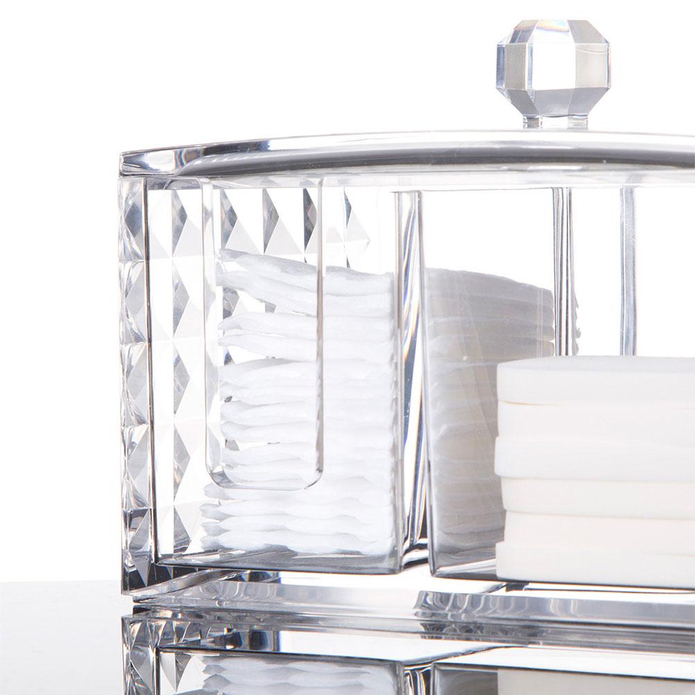 Wattepadhalter Make-up Organizer Klar Acryl Muster Reinigungspadhalter und Wattestäbchenaufbewahrung