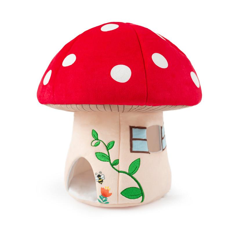 Mushroom House Plush Toys With Jungle Animal Finger Puppets For Kids Educational Play