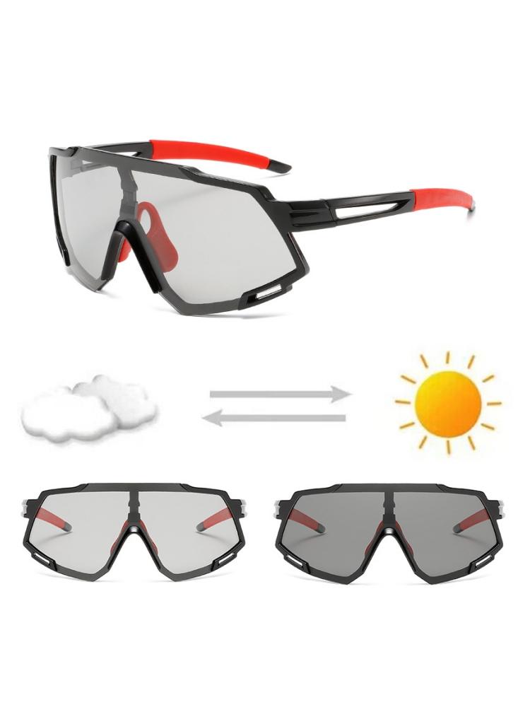 A Pair Of New Color-Changing Cycling Sunglasses Outdoor Conjoined Large-Frame Colorful Sunglasses Trend Full-Frame Goggles New L