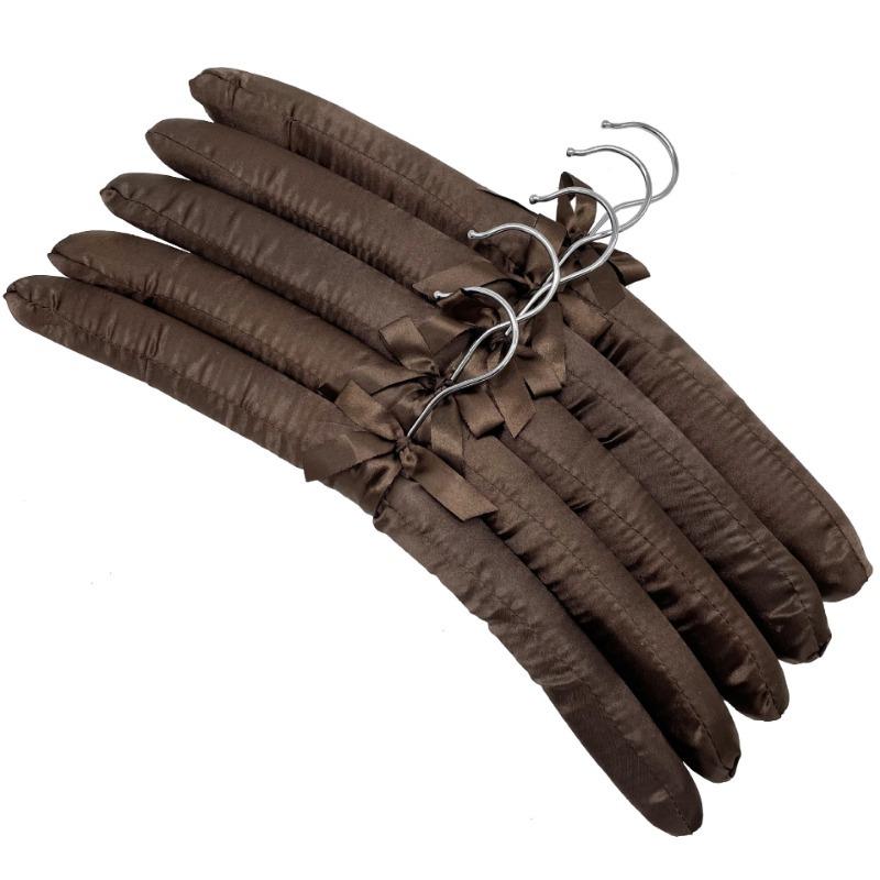 Wholesale Satin Padded Hanger 38cm Hotel Clothes Satin Padded Clothes Hanger Sponge Shop Hangers Display Hanger Silk Wrapped