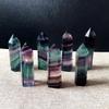 Elegant Natural Fluorite Quartz Crystal Stone Healing Amethyst Hexagonal Wand Point For Wellness And Balance